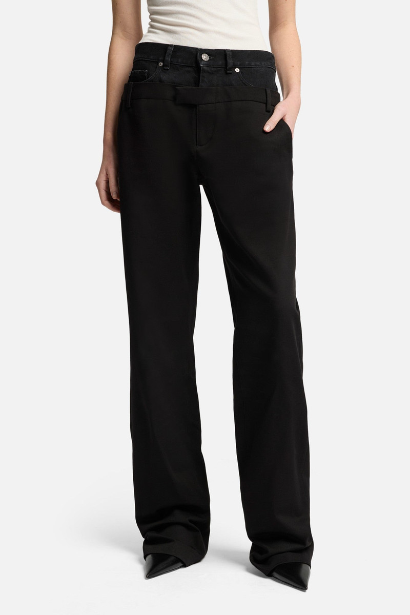 Double Waist Trouser in Black 3
