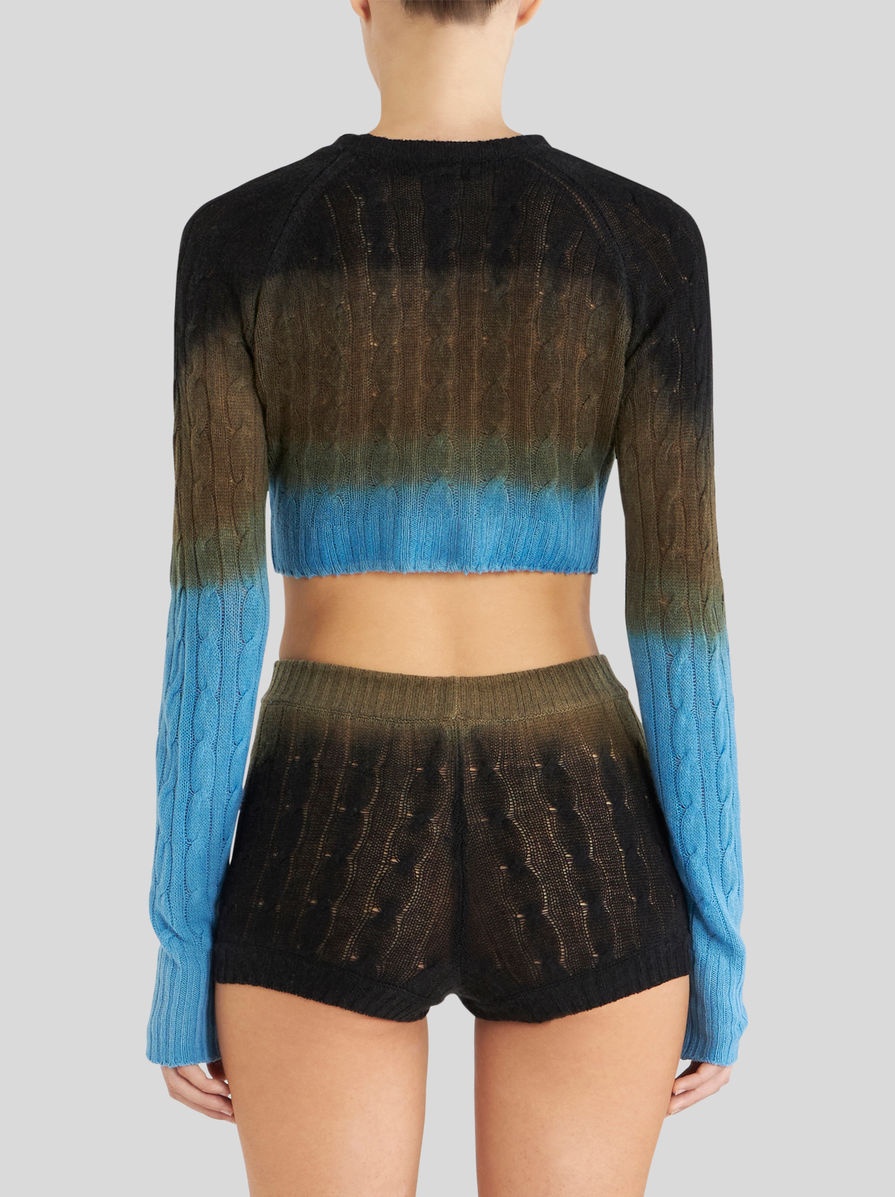 COLOUR SHADED WOOL CROPPED JUMPER - 5