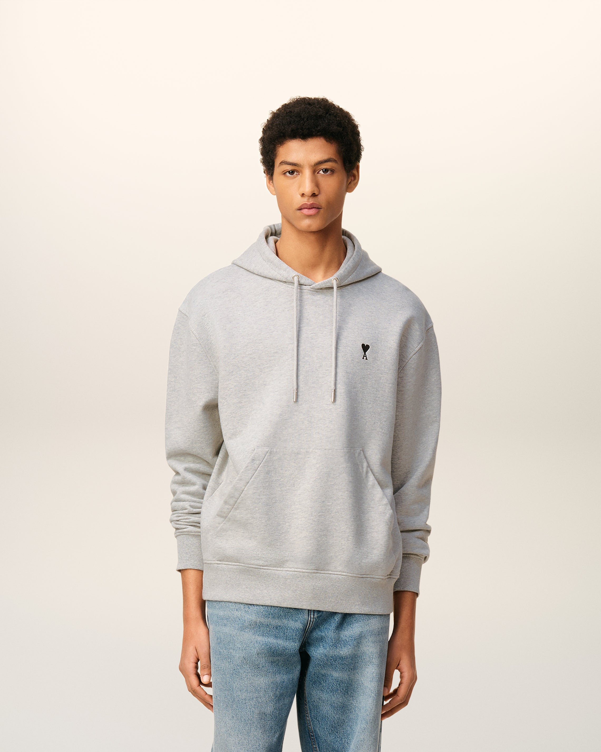 GREY COTTON AMI DE COEUR HOODIE - 2