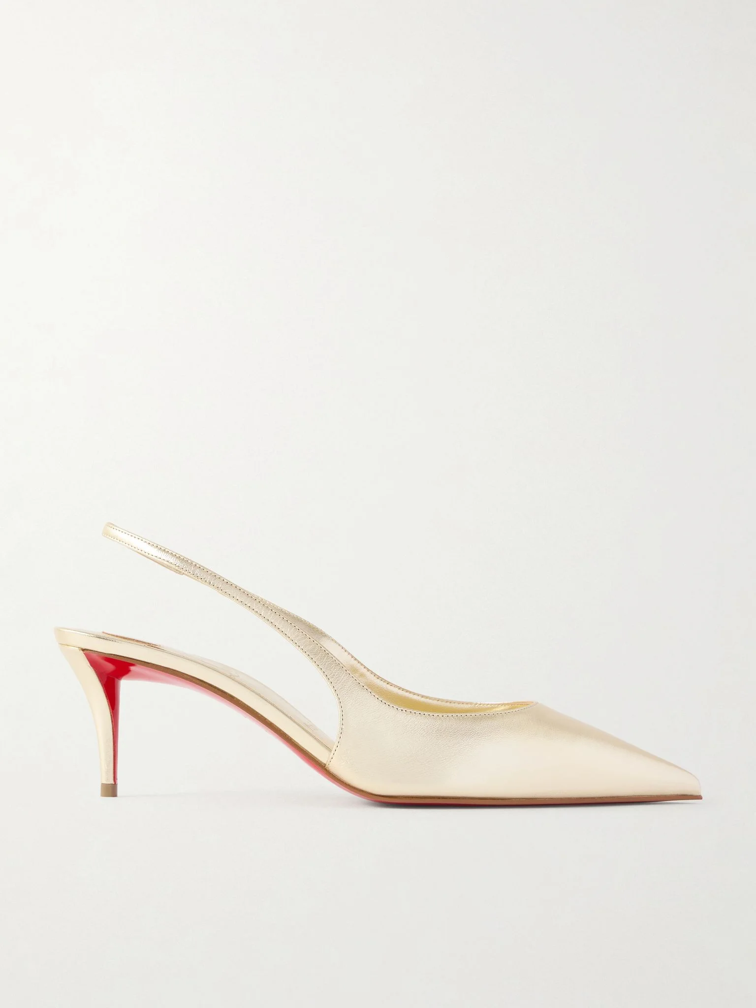 Miss Z metallic leather slingback pumps Gold - 1