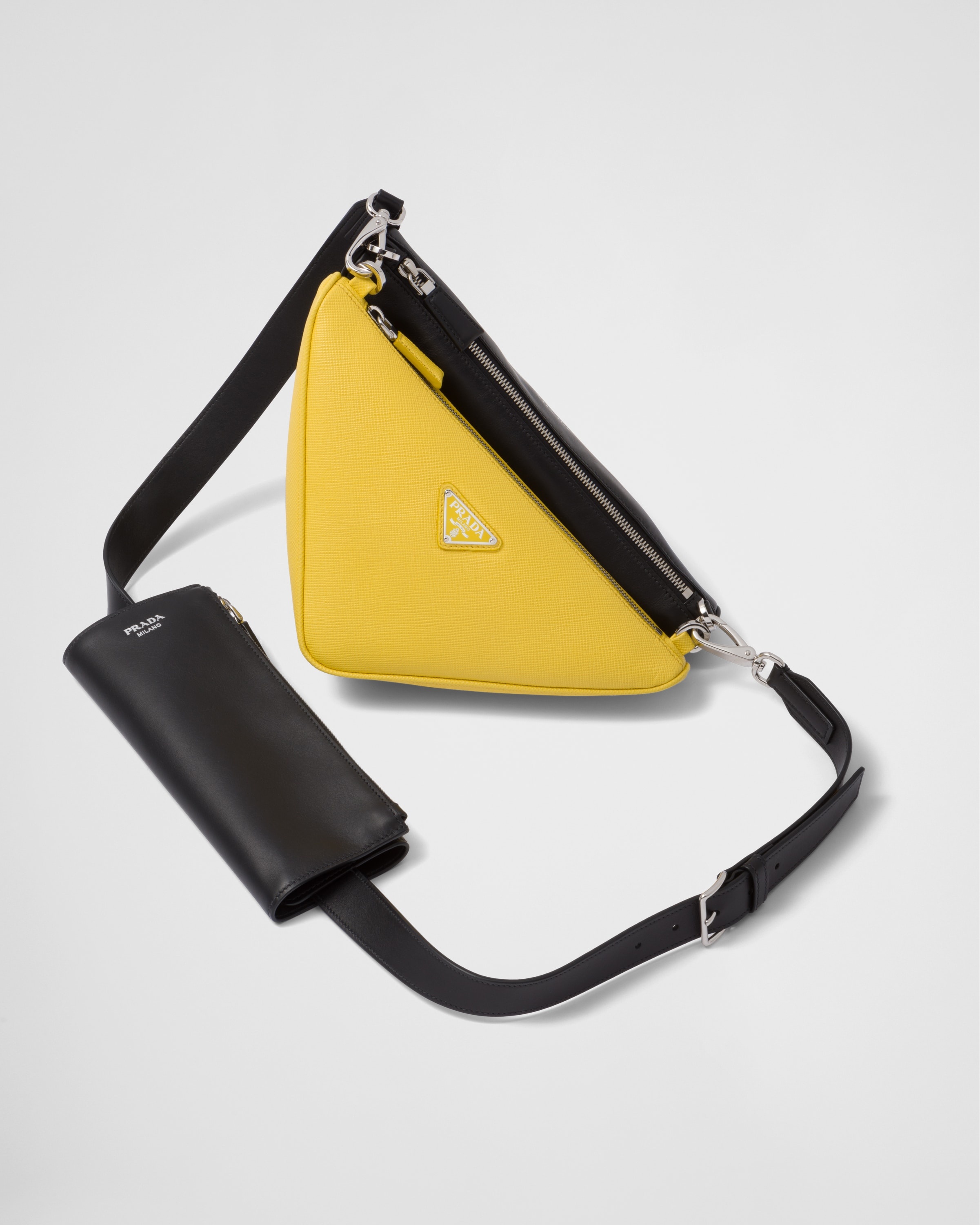 Saffiano leather and leather shoulder bag - 3