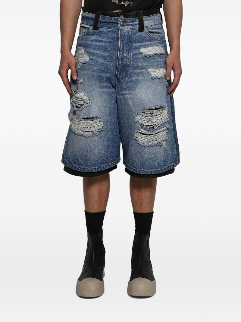 Stacked denim shorts 3