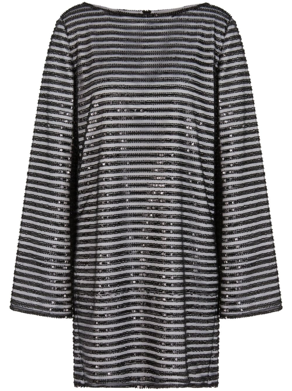 stripe-sequin shift dress - 1