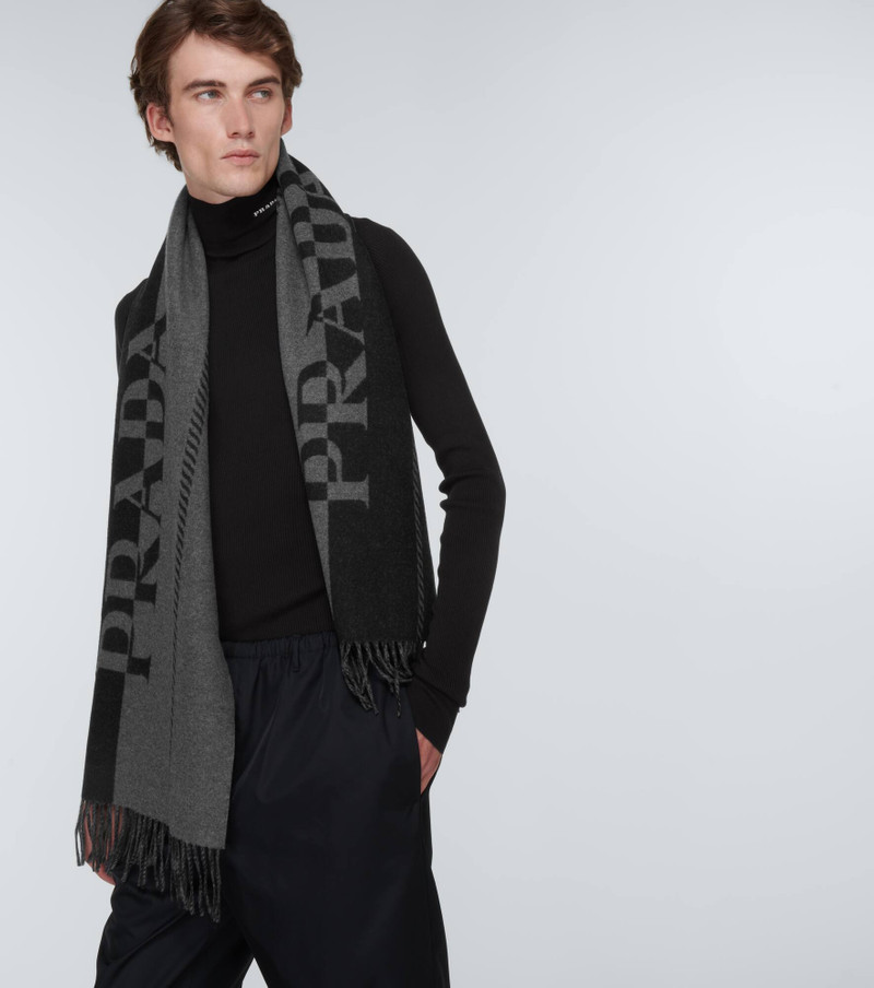 Prada Logo wool scarf outlook
