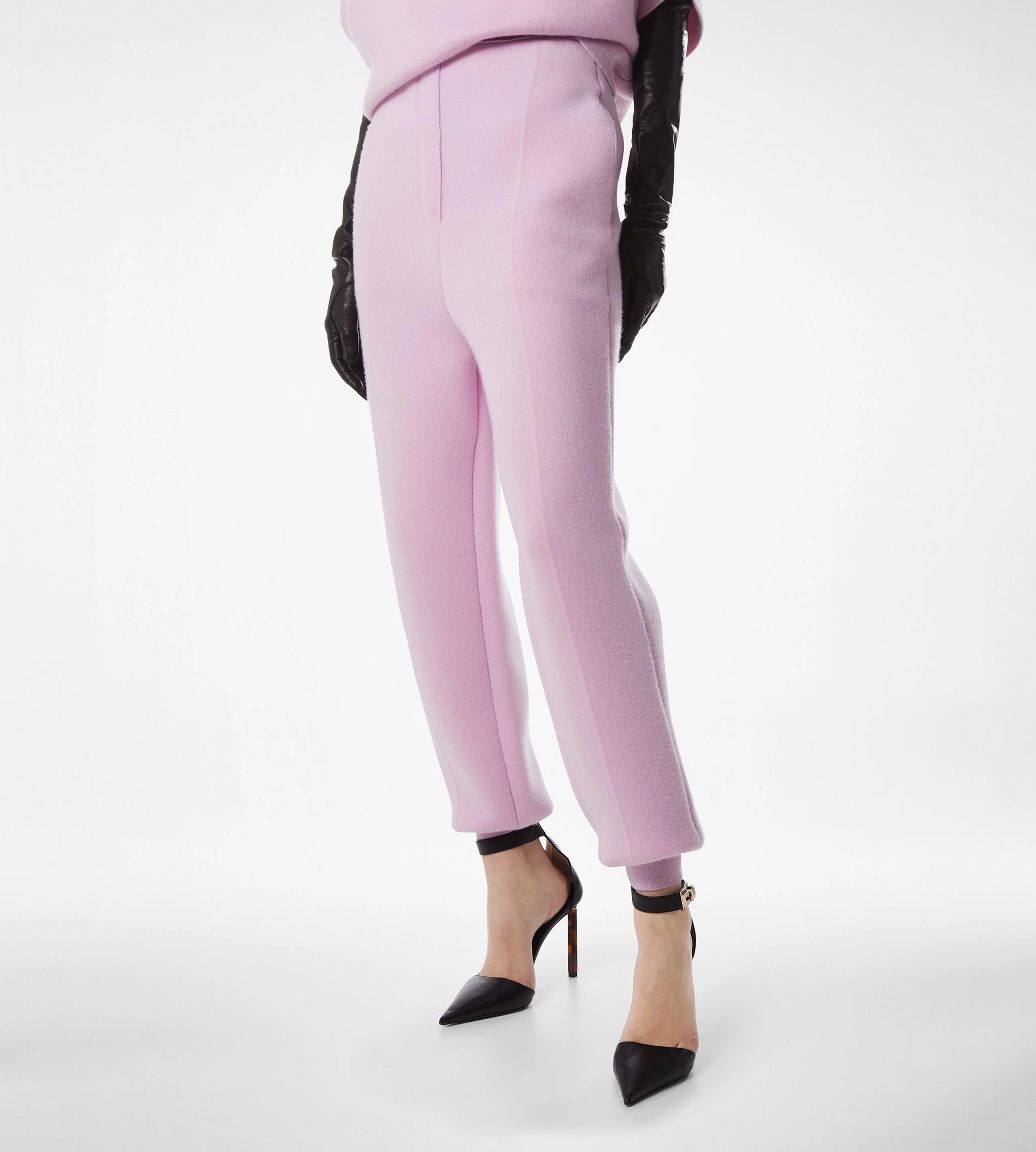 ULTRAFINE CASHMERE BLEND SCULPTURAL JOGGERS - 1