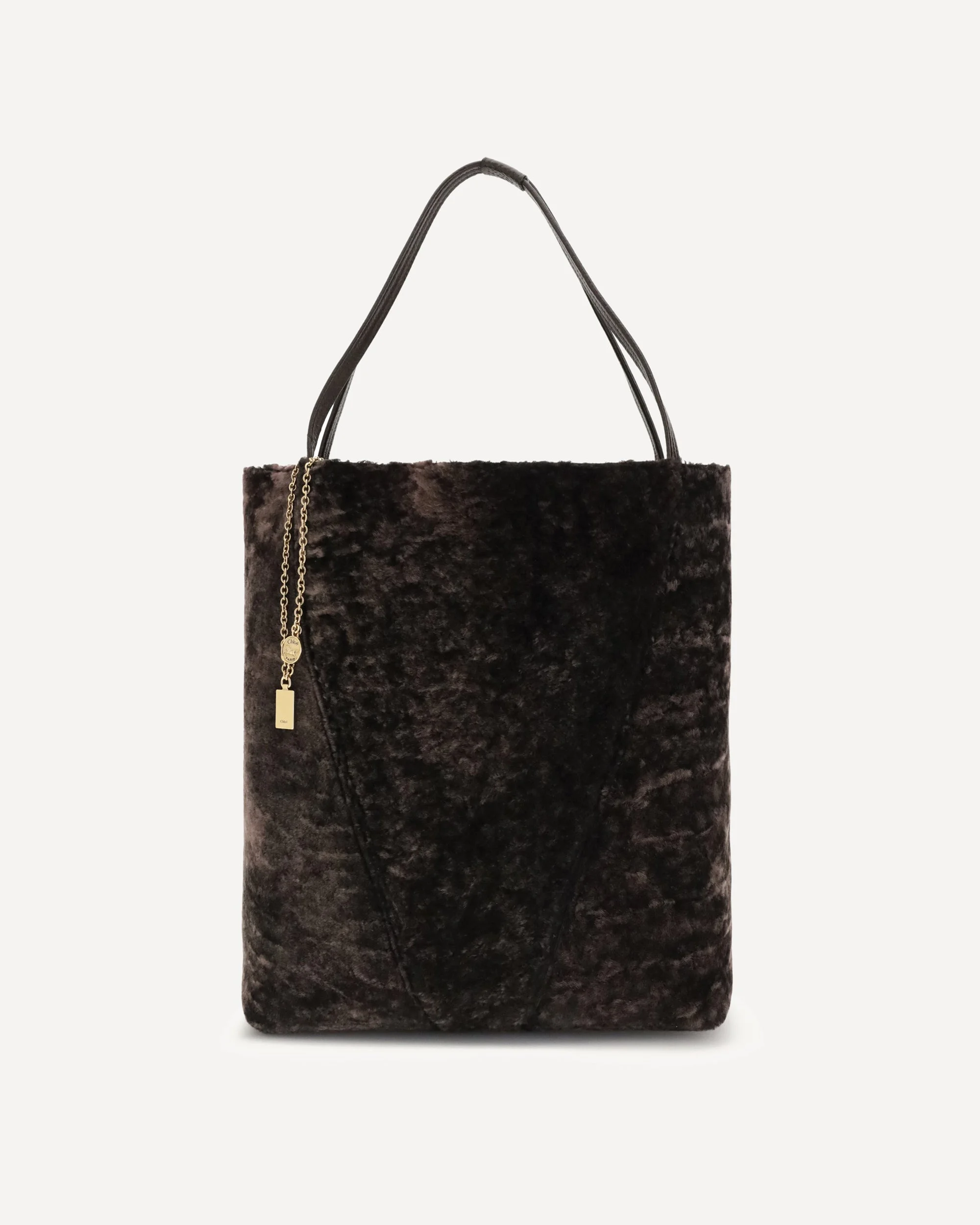 Large Spin Tote Bag in soft shearling - 1