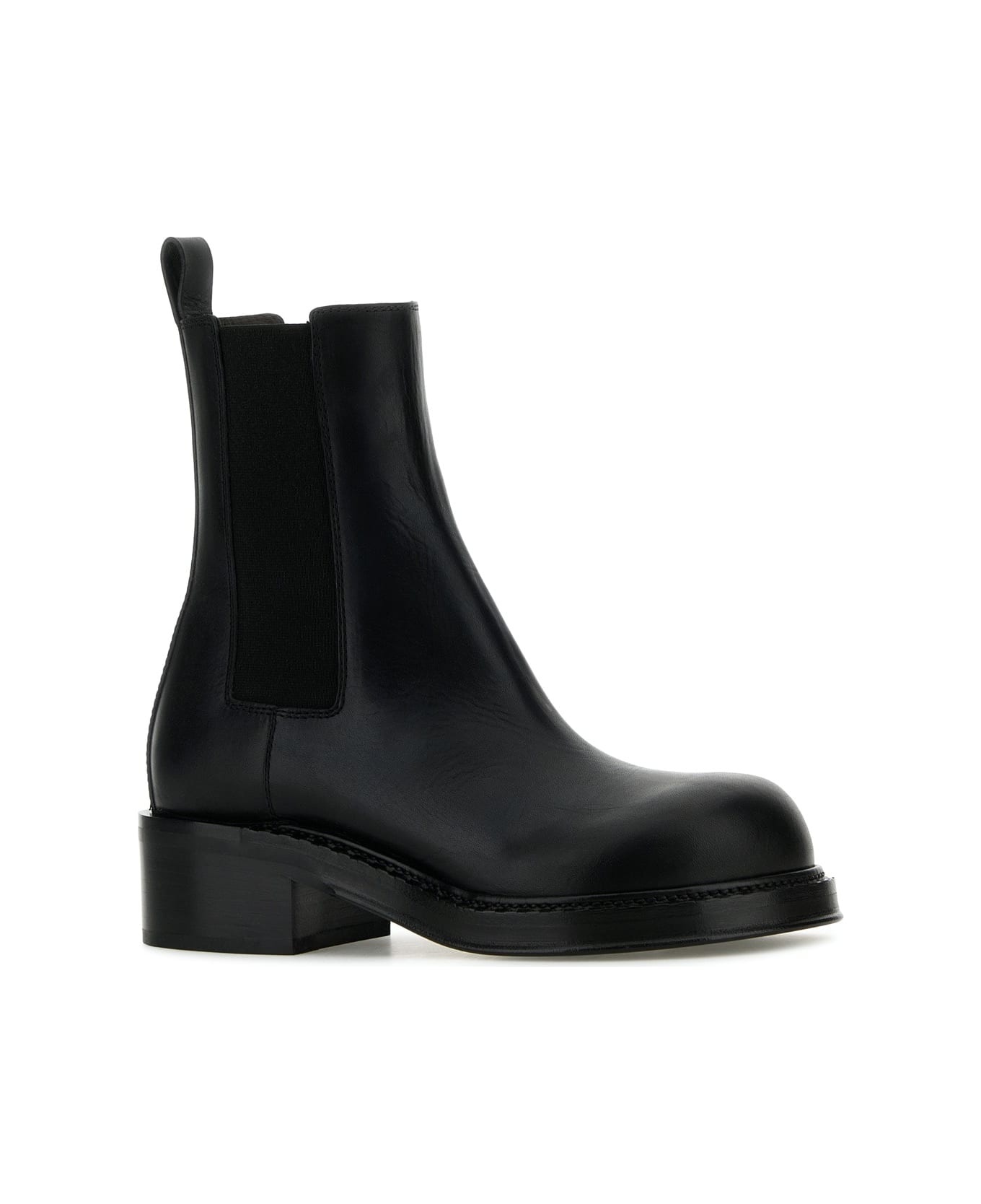 Black Leather Cliff Ankle Boots - 2