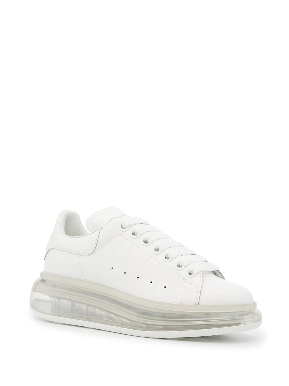 clear sole leather sneakers - 2