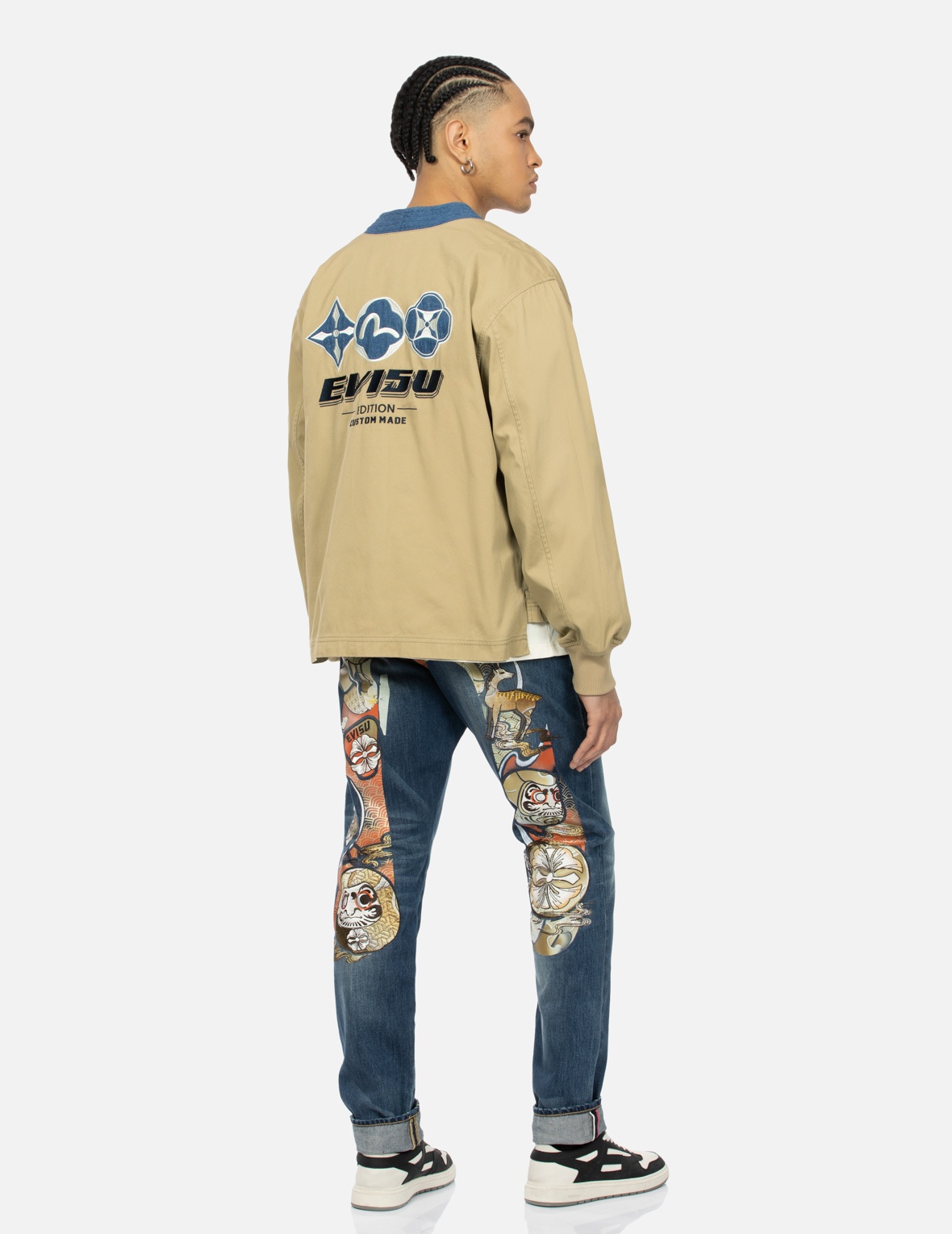 KAMON APPLIQUÉ RELAX FIT WOVEN CARDIGAN - 3