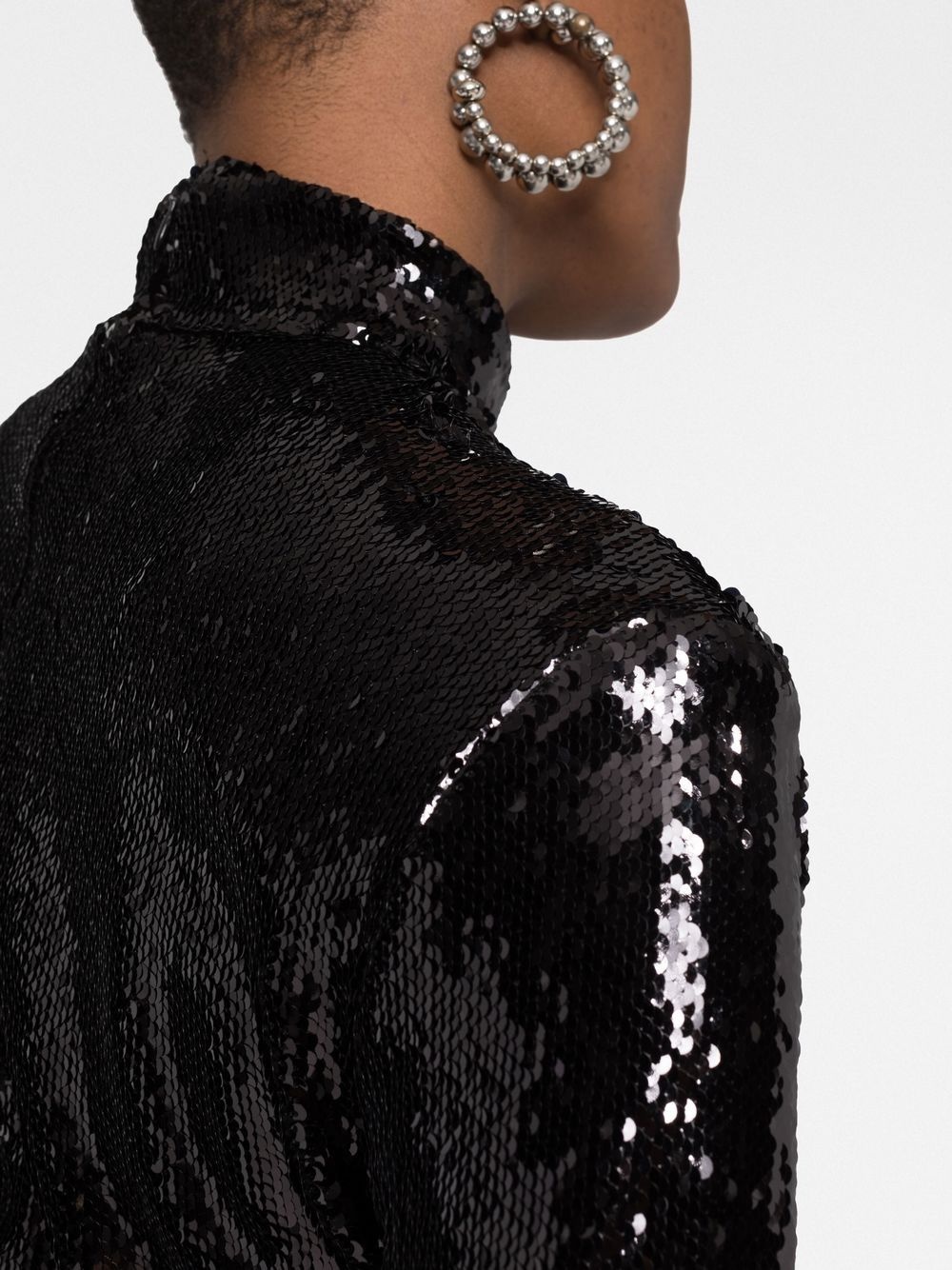 long-sleeve sequin-embellished dress - 3