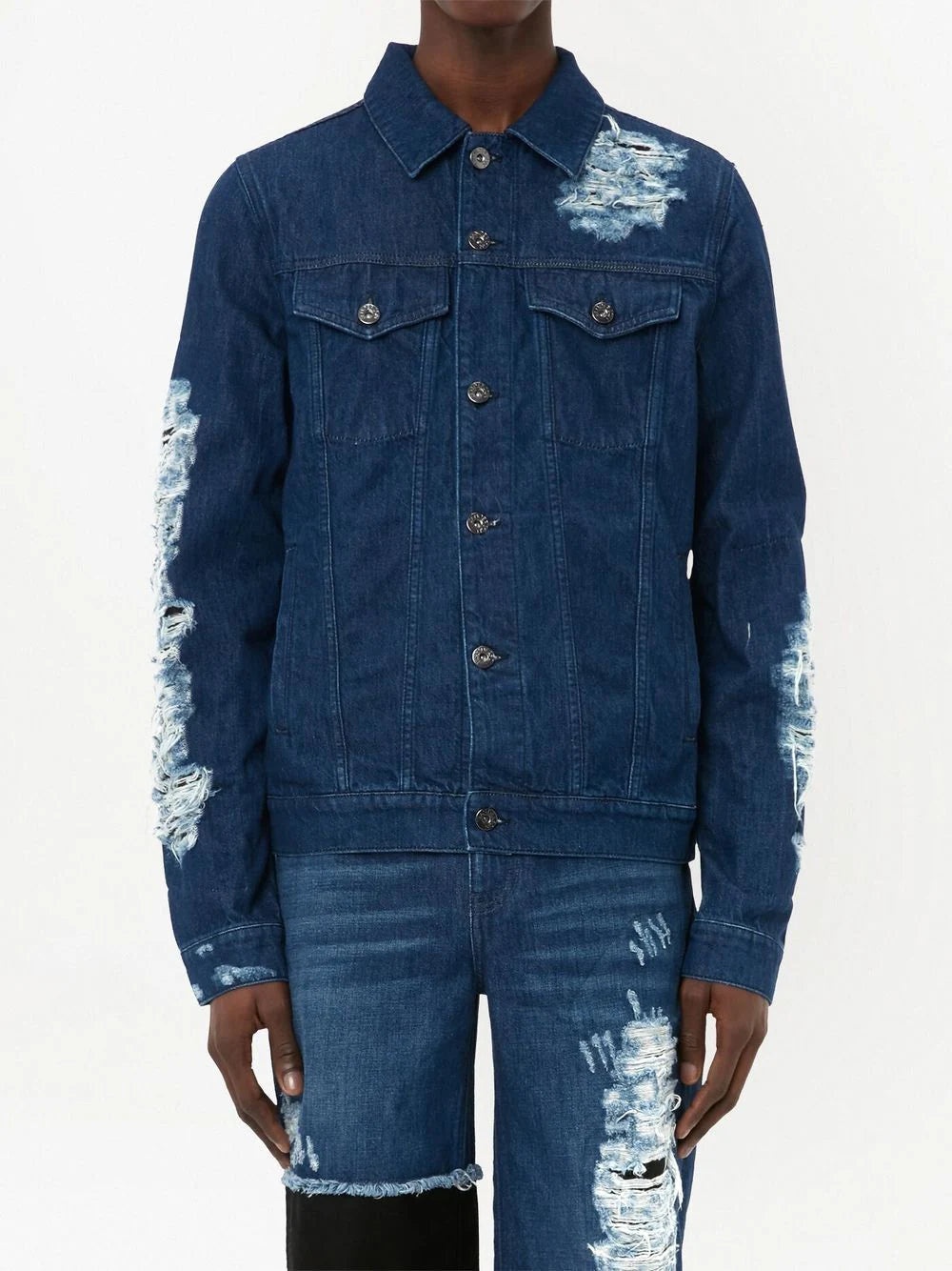 DISTRESSED -EFFECT DENIM JACKET - 2