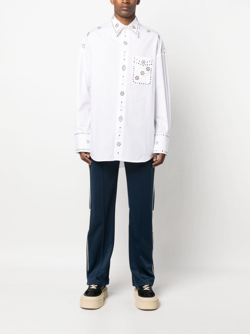 rhinestone-embellished cotton shirt - 2