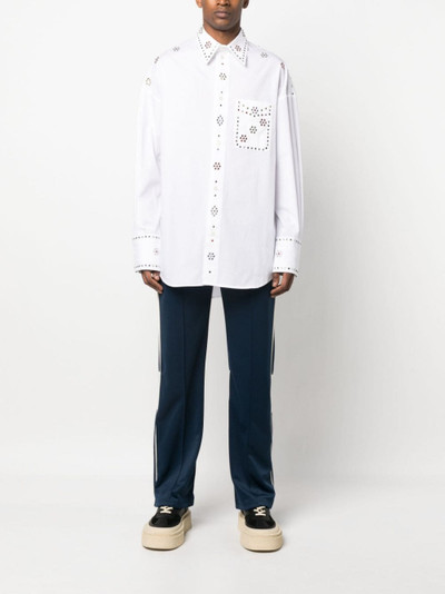 BLUEMARBLE rhinestone-embellished cotton shirt outlook