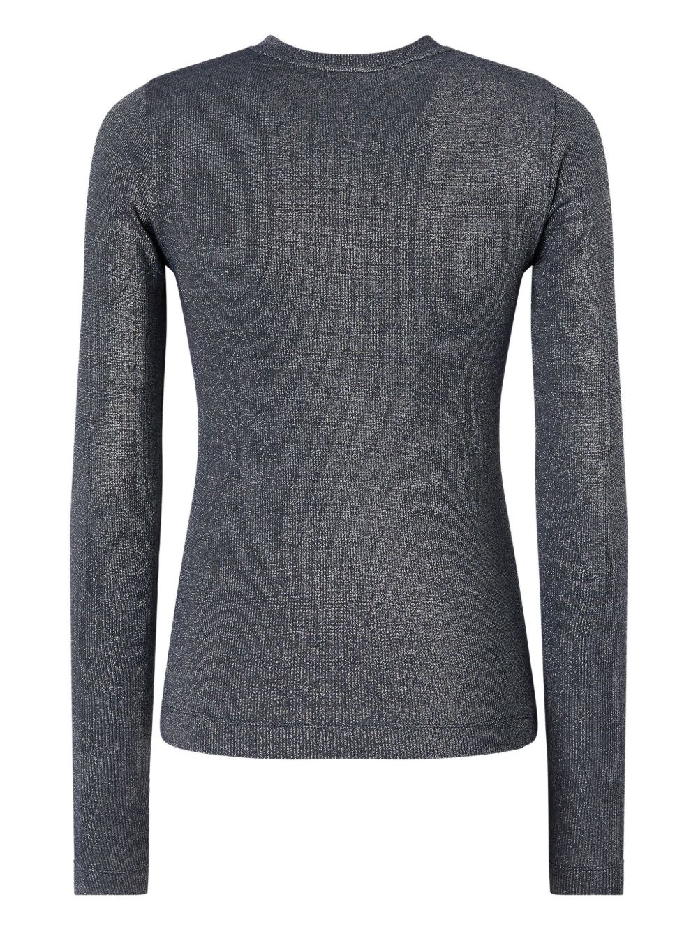 button-detail long-sleeve top - 2
