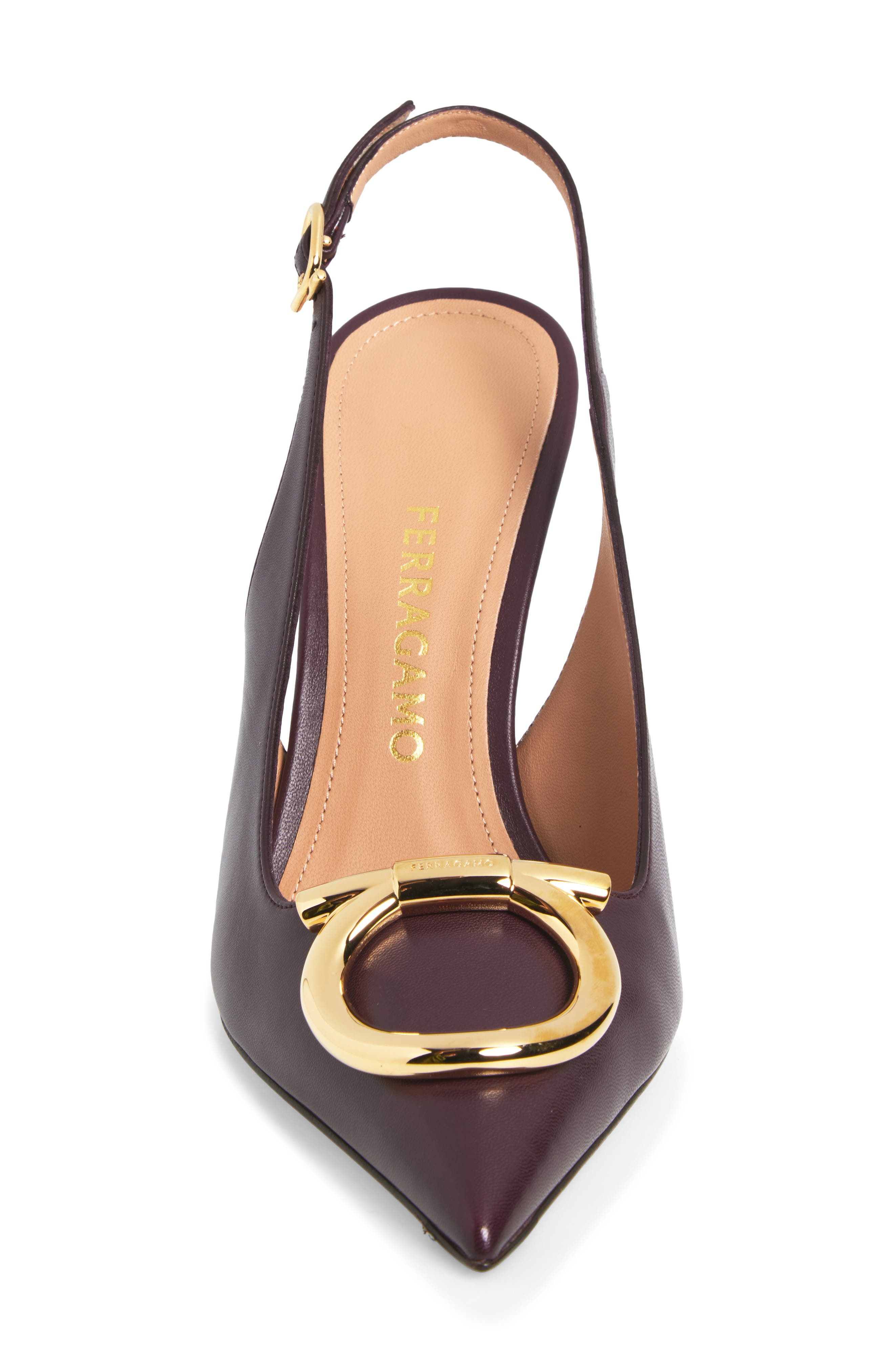 FERRAGAMO Sara Pointed Toe Slingback Pump in Oxblood at Nordstrom - 4
