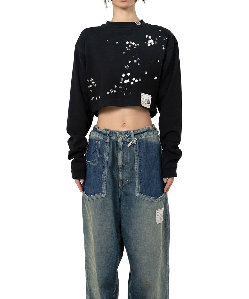 Embellished Cropped Long Sleeve T-shirt 11