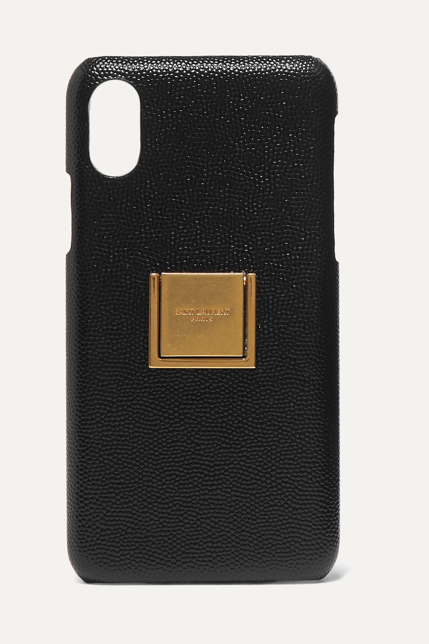 Embellished textured-leather iPhone X and XS case - 1