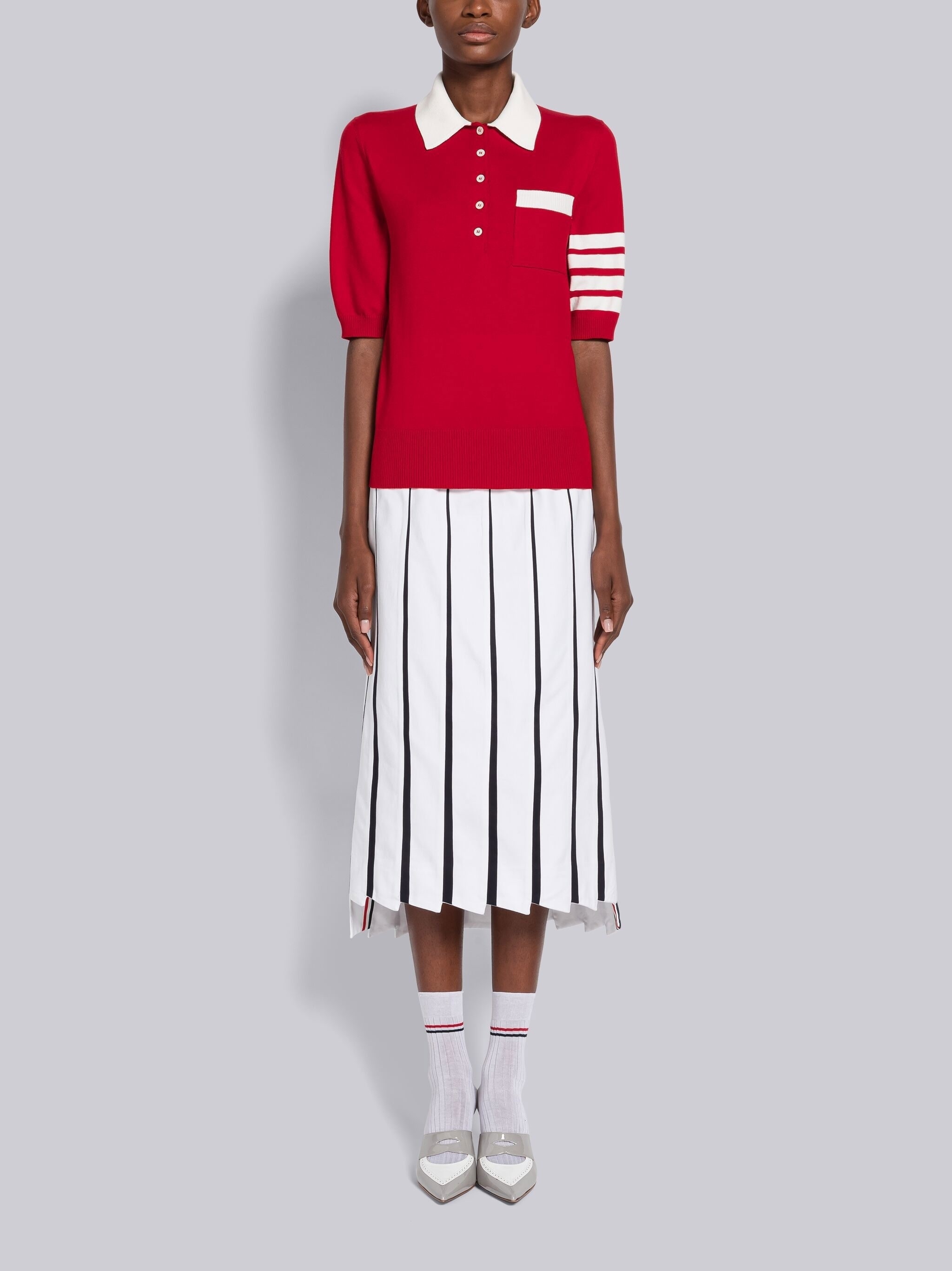 Cotton Hector Pointelle 4-Bar Polo - 4