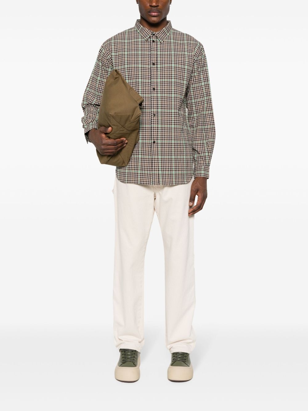 Hole checked shirt - 2