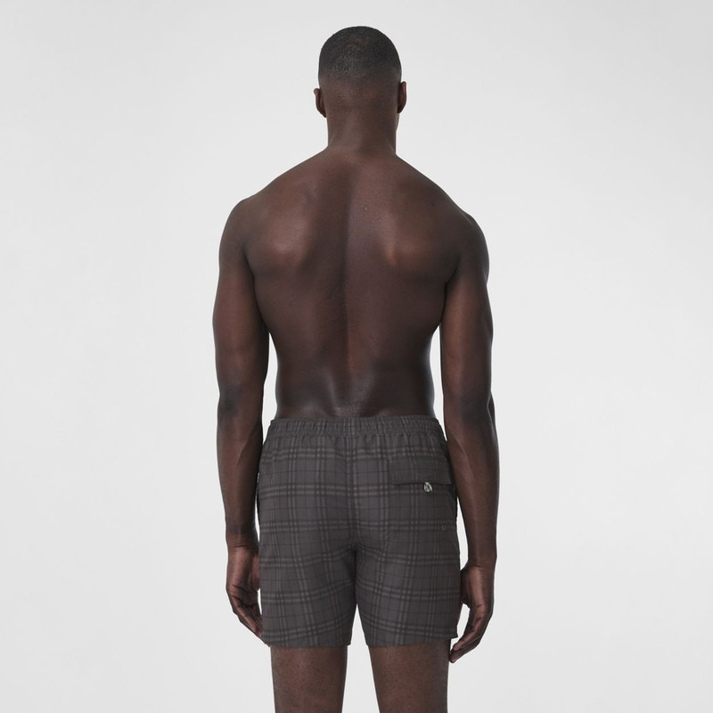 Check Print Drawcord Swim Shorts 3