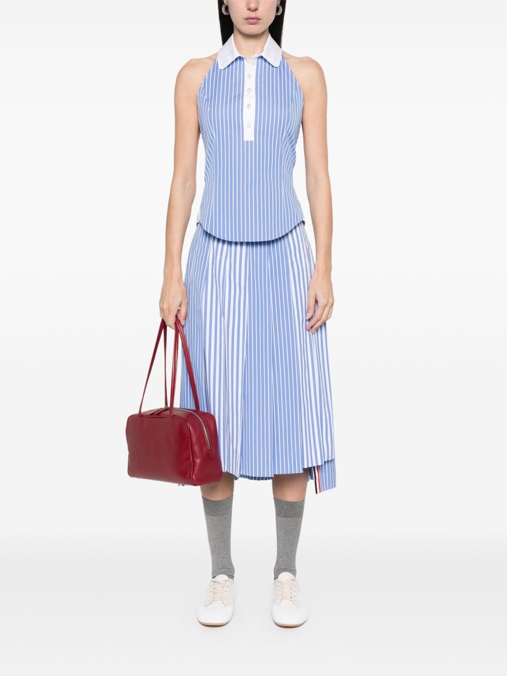 pinstriped halter top - 2