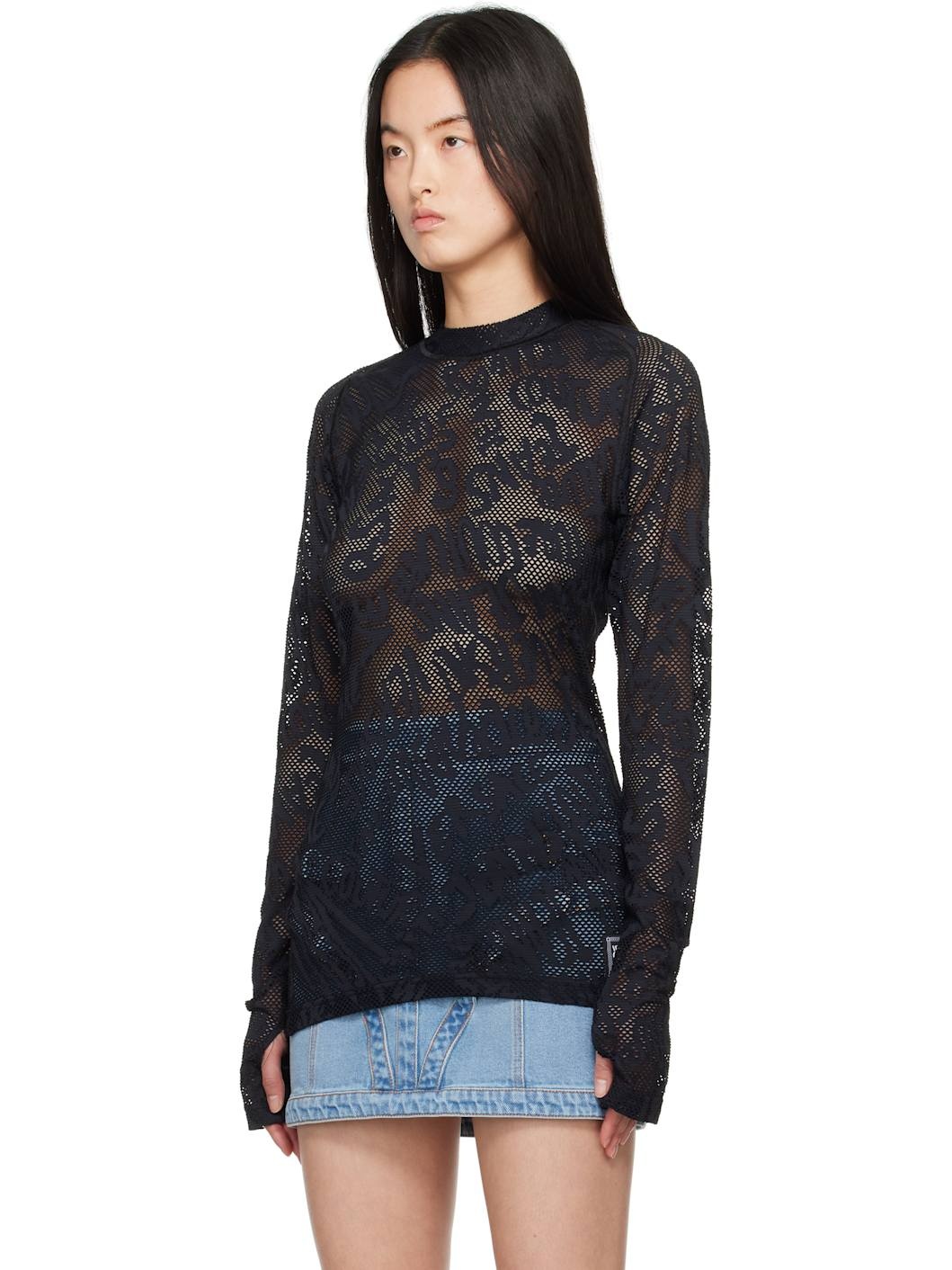 Black Fishnet T-shirt - 4