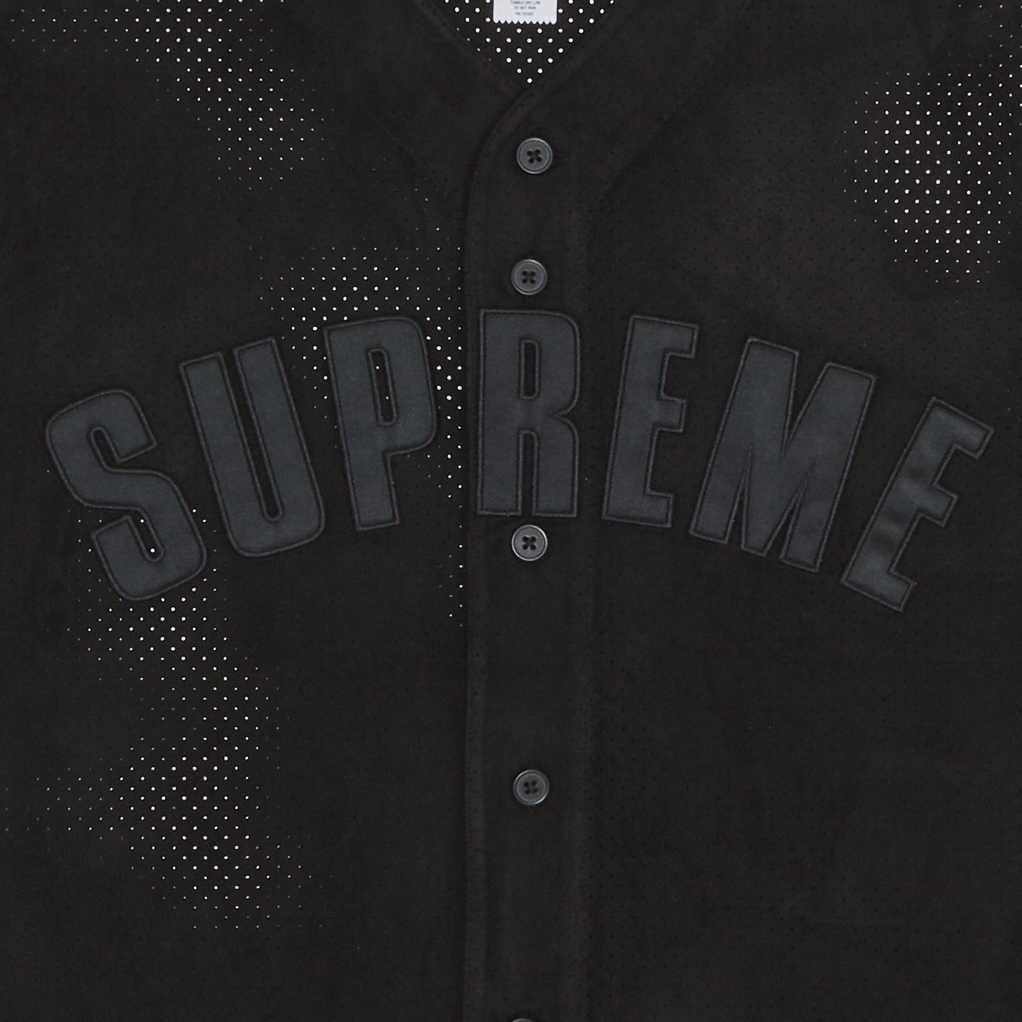 Supreme Supreme Ultrasuede Mesh Baseball Jersey 'Black' | REVERSIBLE