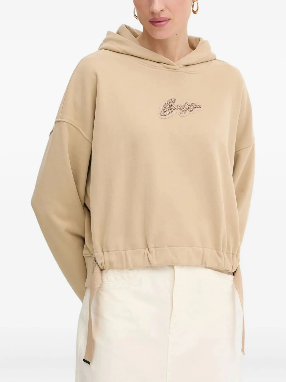embellished-logo hoodie - 1