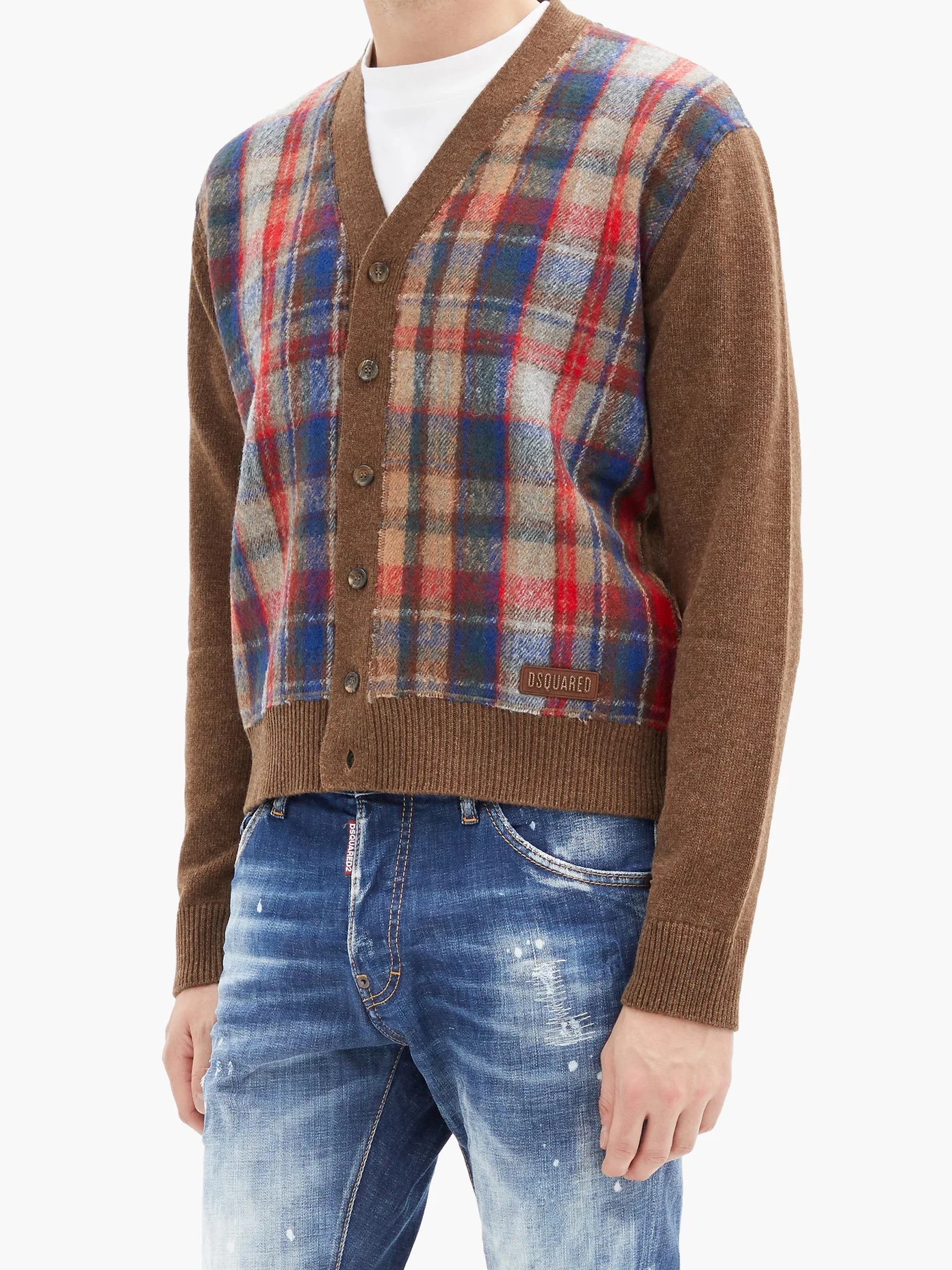 Checked wool cardigan - 6