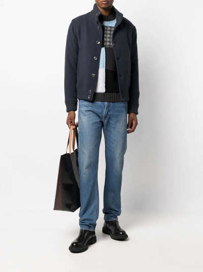 Herno high-neck buttoned-up bomber jacket outlook