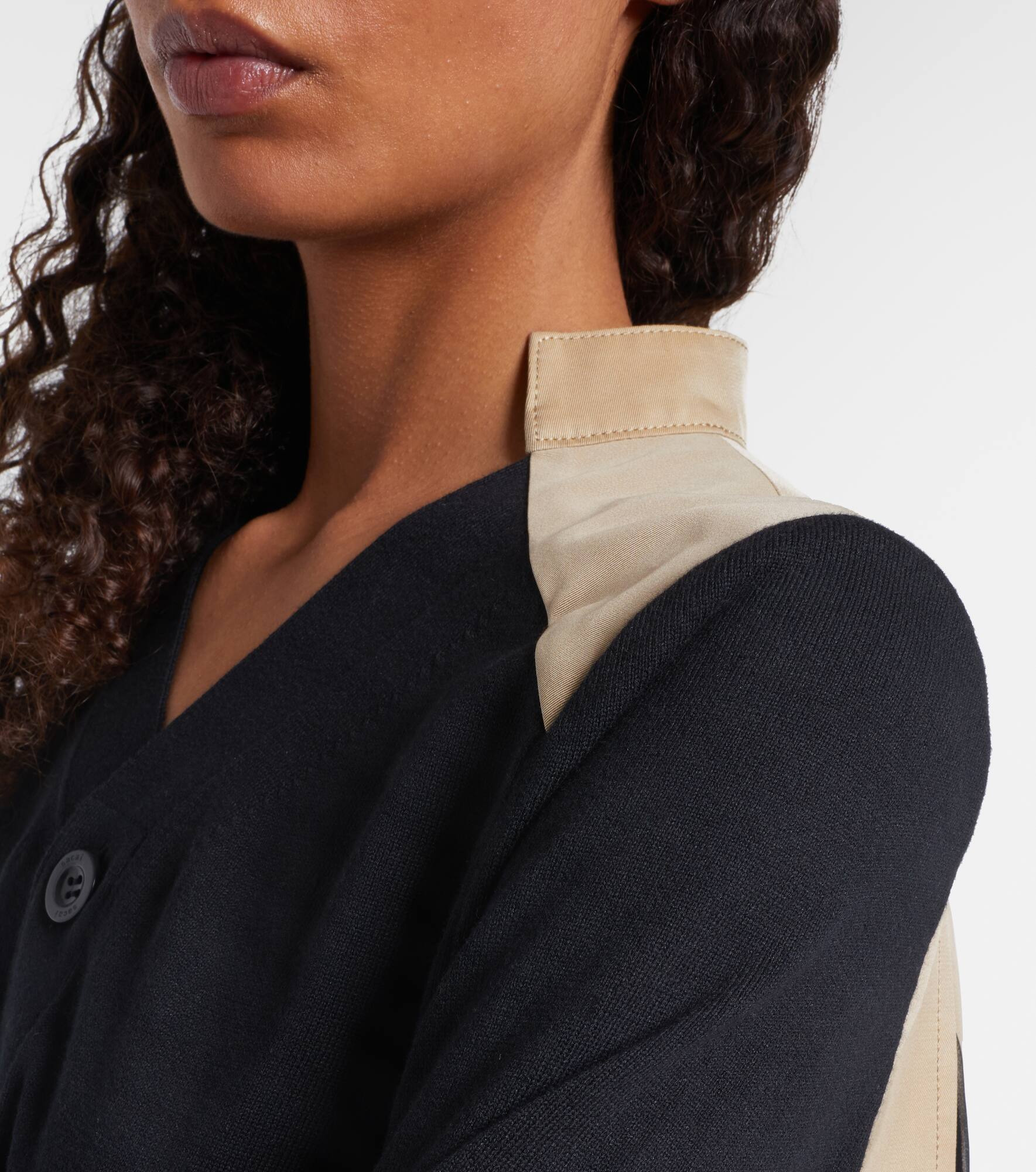 Cotton-blend gabardine cardigan - 5