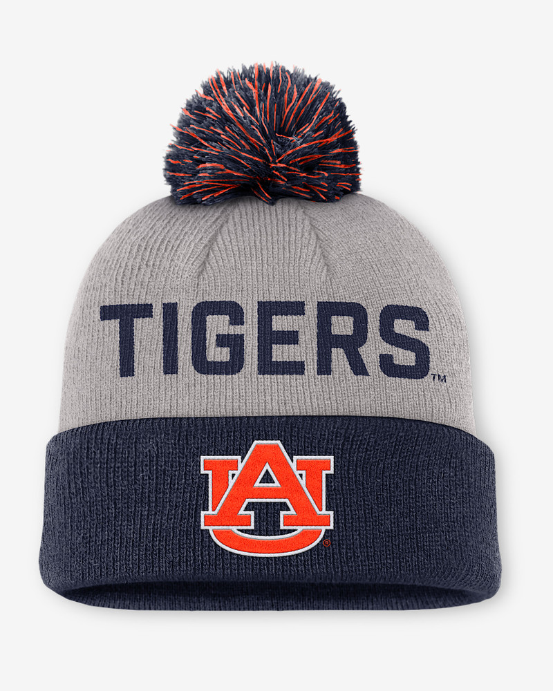 Auburn Primetime Peak Men's Nike College Cuffed Pom Beanie 1