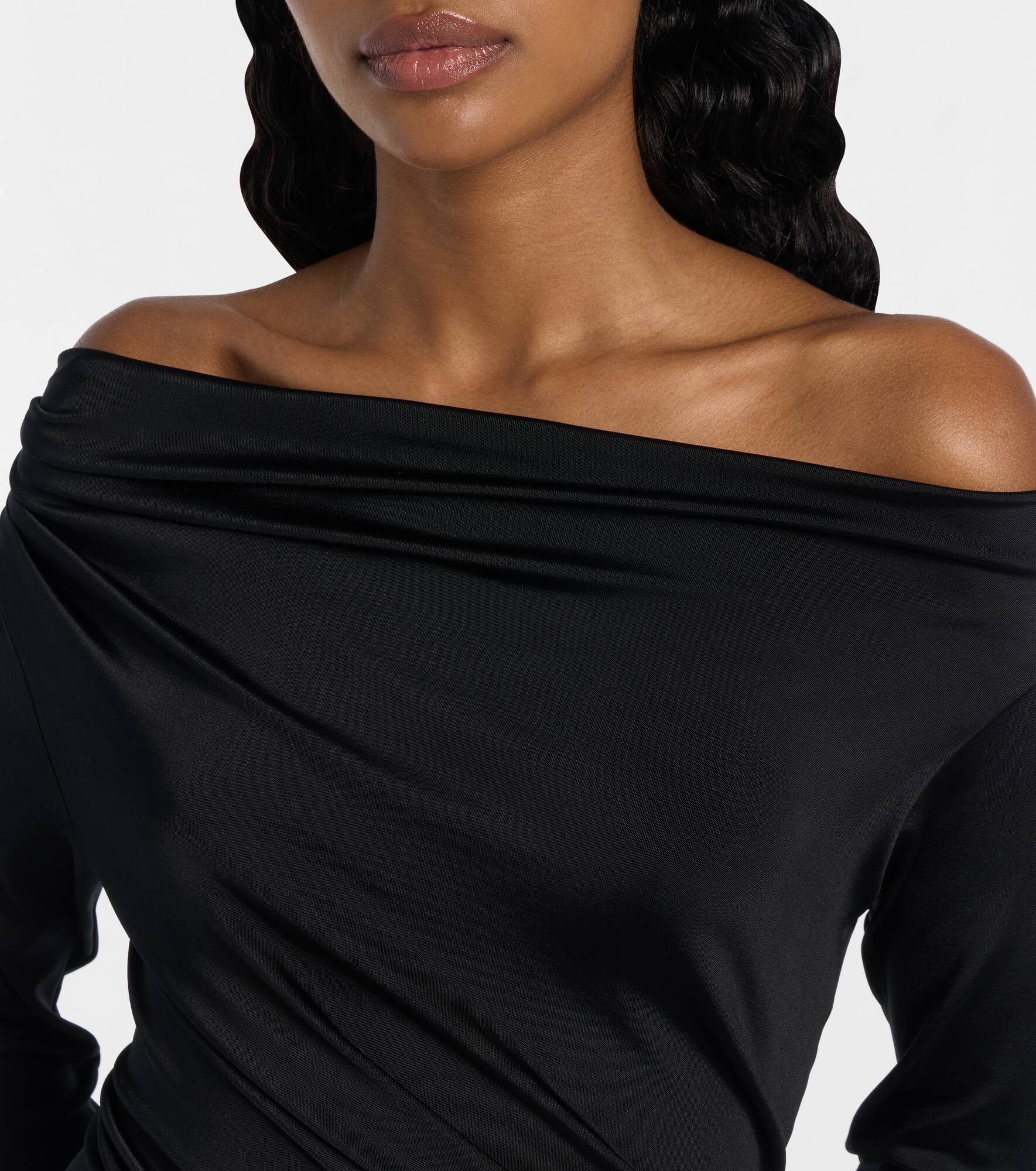 Draped off-shoulder gown - 4