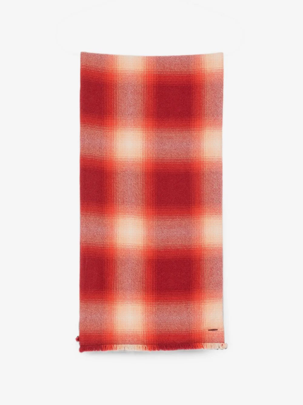 plaid fringed scarf - 1