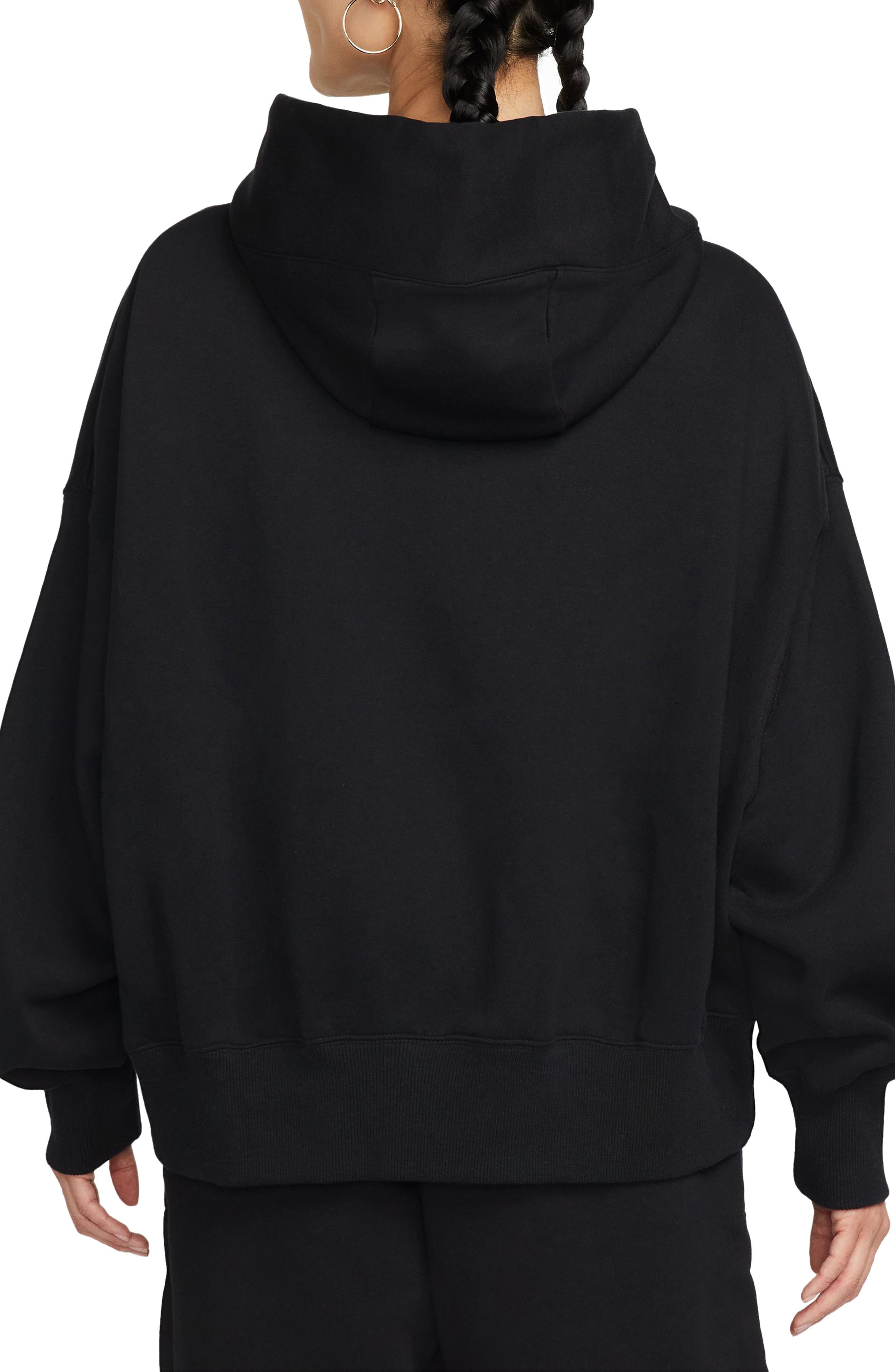 Nike Sportswear Phoenix Fleece Pullover Hoodie in 010 Black/sail at Nordstrom - 2