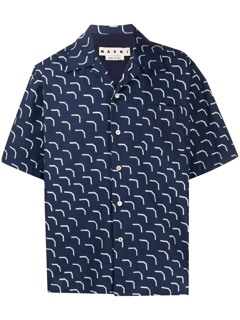 abstract-print short sleeve shirt - 1