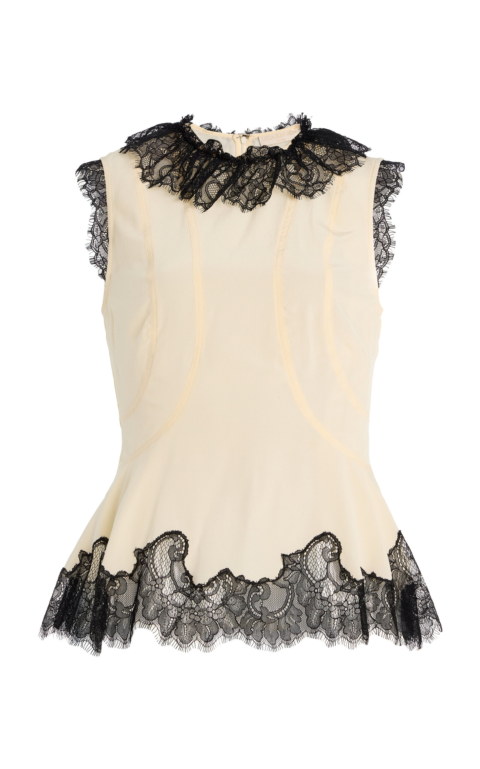 Bette Cape Sleeve Silk Top black/white - 1
