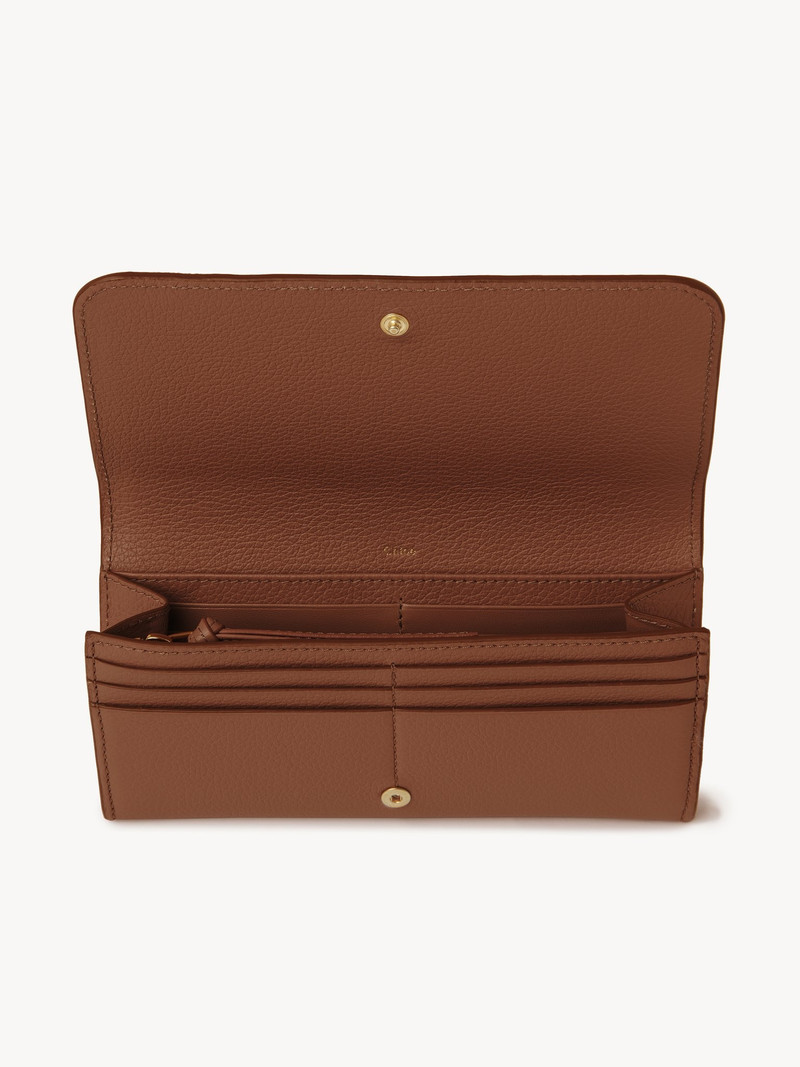 Chloé MARCIE LONG WALLET WITH FLAP IN GRAINED LEATHER outlook