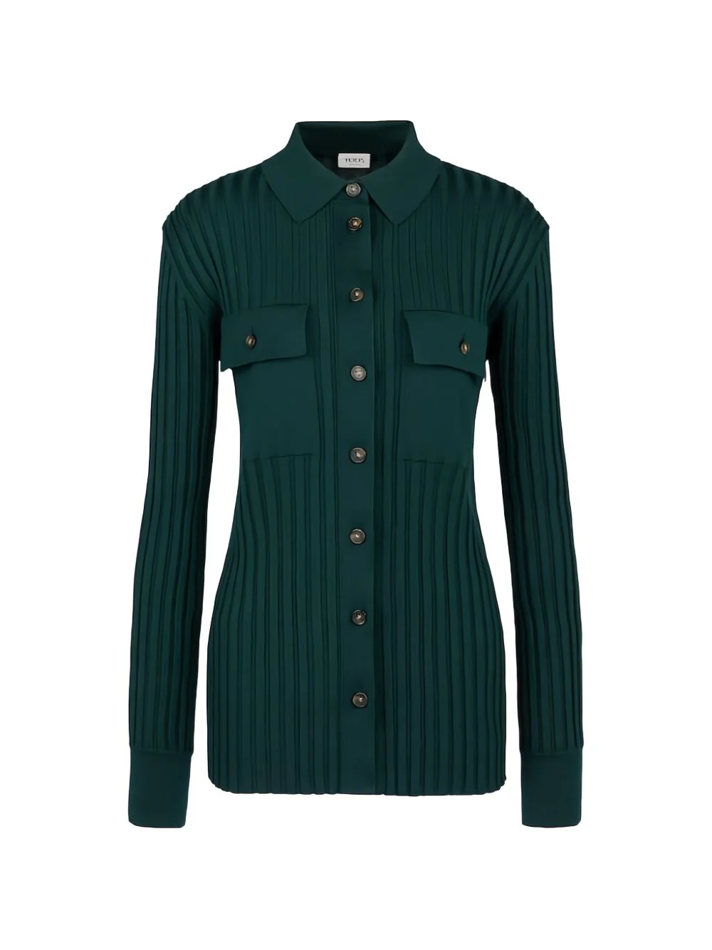 ribbed button cardigan - 1