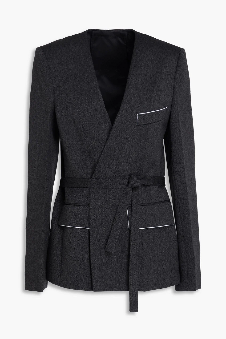 Belted wool-twill blazer - 1