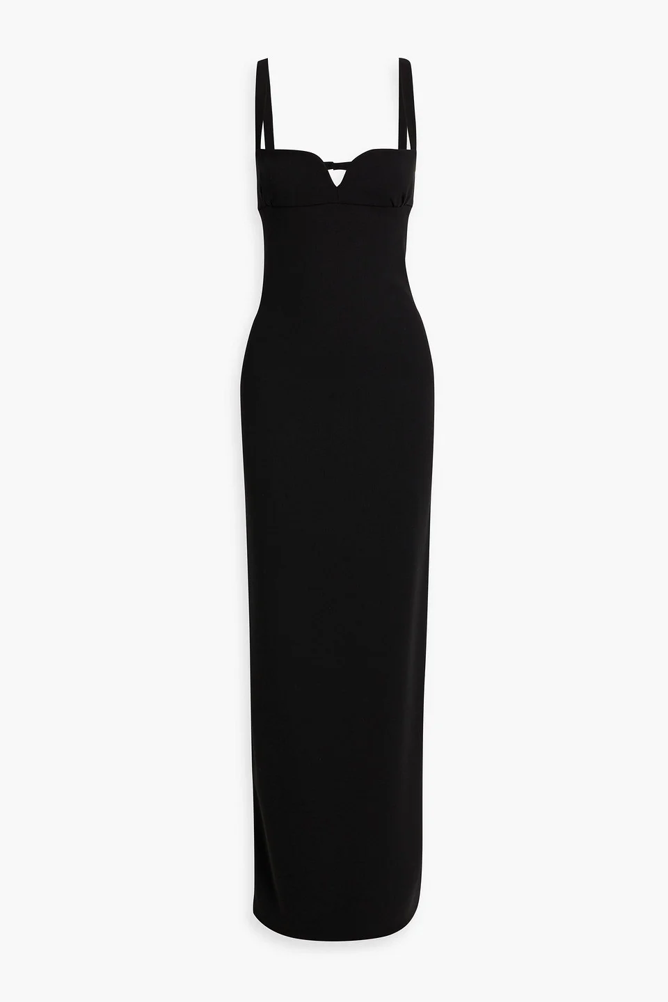 Cutout wool-blend crepe maxi dress - 1