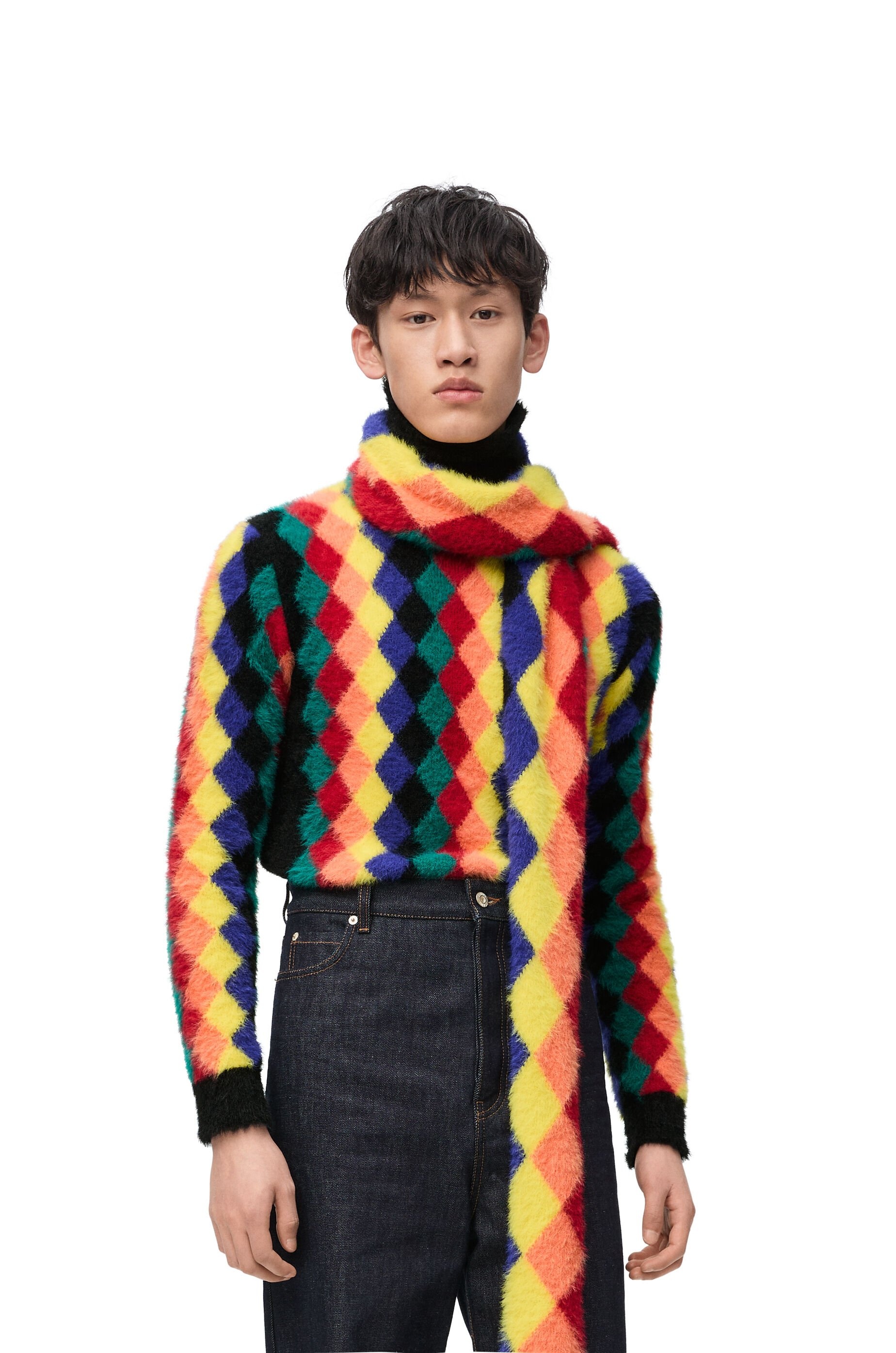 Argyle high neck sweater in nylon - 3