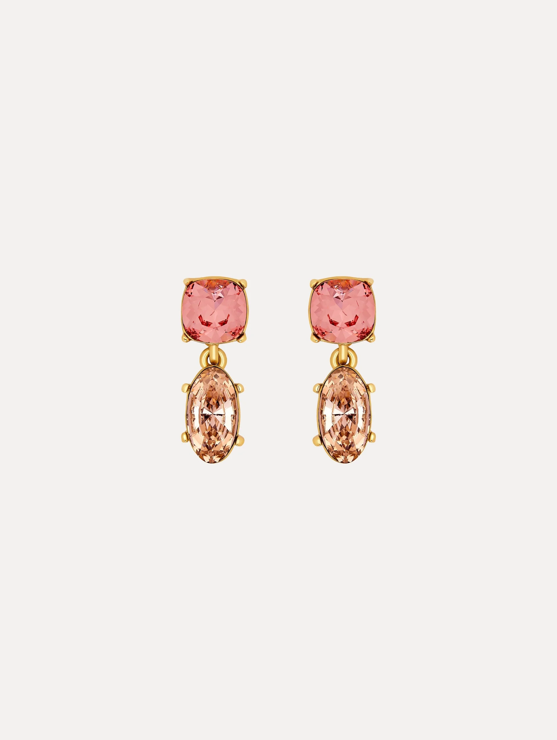 DOUBLE CRYSTAL DROP EARRINGS - 1