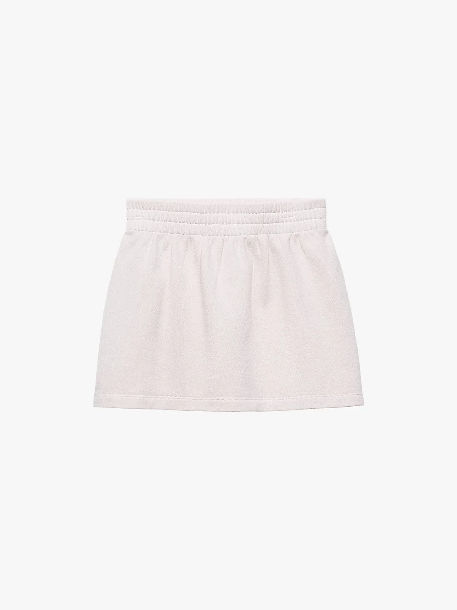 Brand-appliqué elasticated-waist cotton-jersey mini skirt - 1