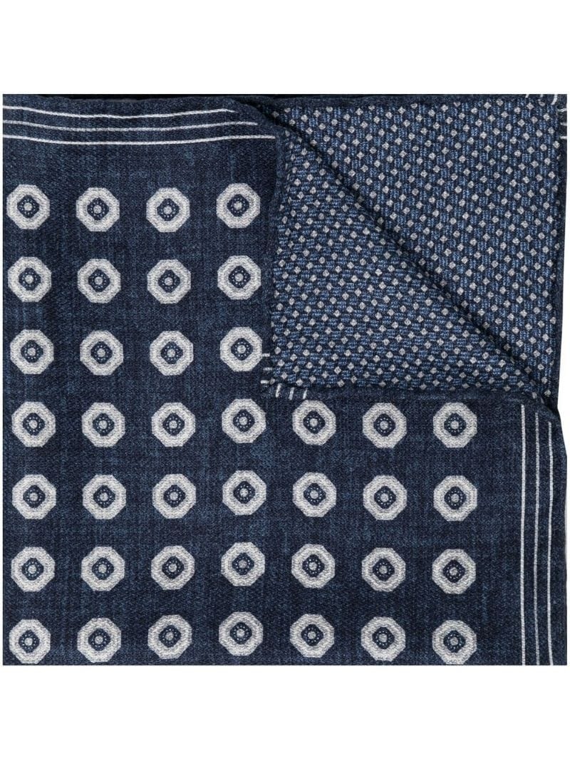 geometric-pattern silk pocket square - 1