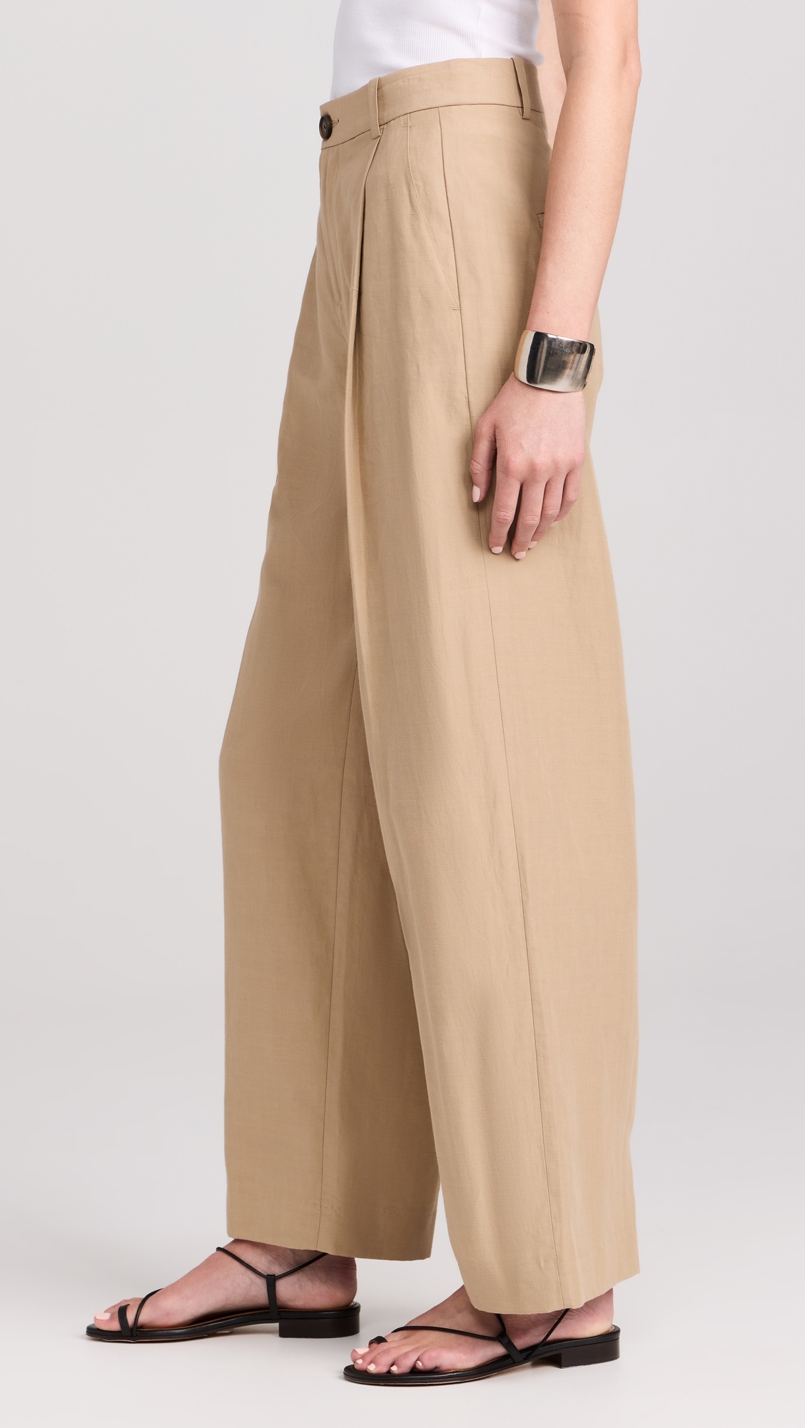 High Waisted Casual Tailored Wide Leg Pants - 3