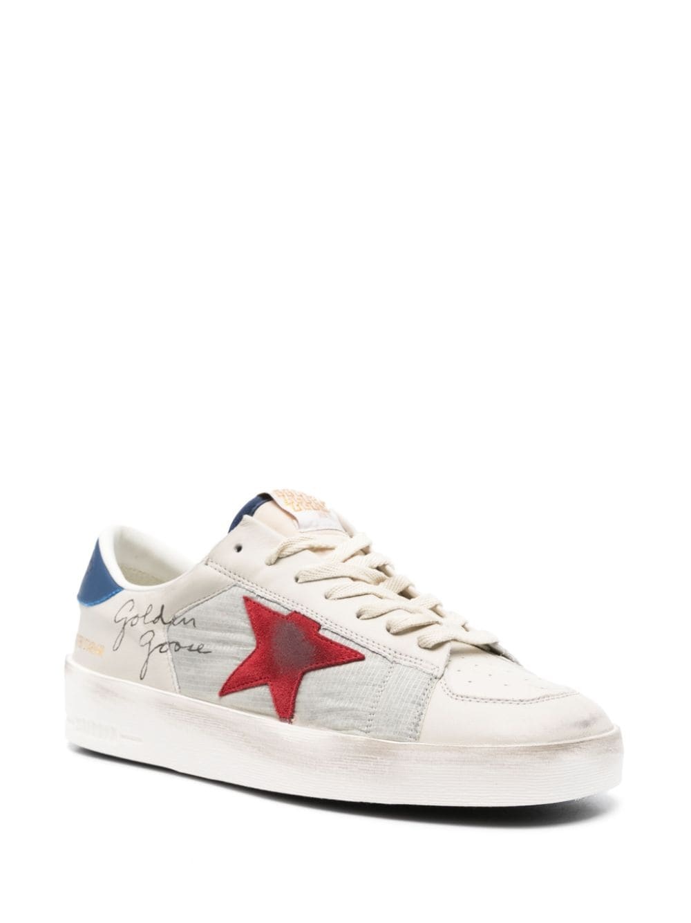 GOLDEN  STARDAN SNEAKERS スニーカー Stardan sneakers with silver metallic leather star and heel tab