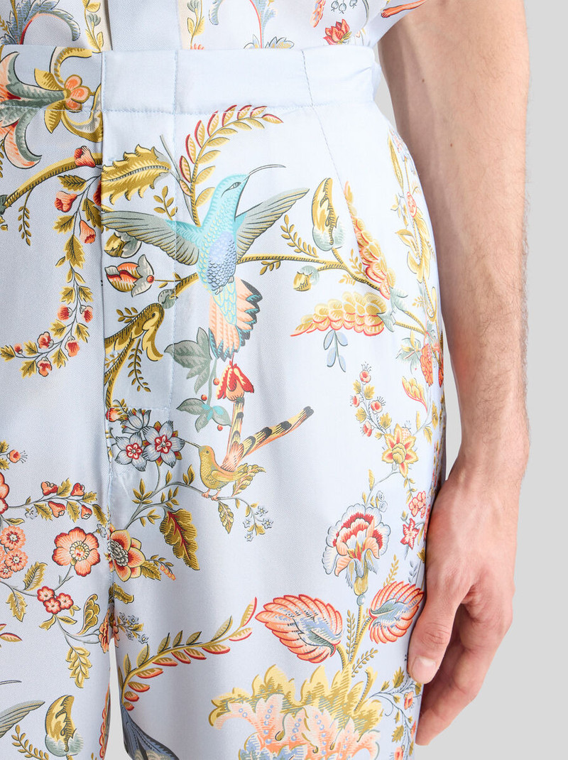 Etro SILK TROUSERS WITH PLACED FLORA AND FAUNA PRINT outlook