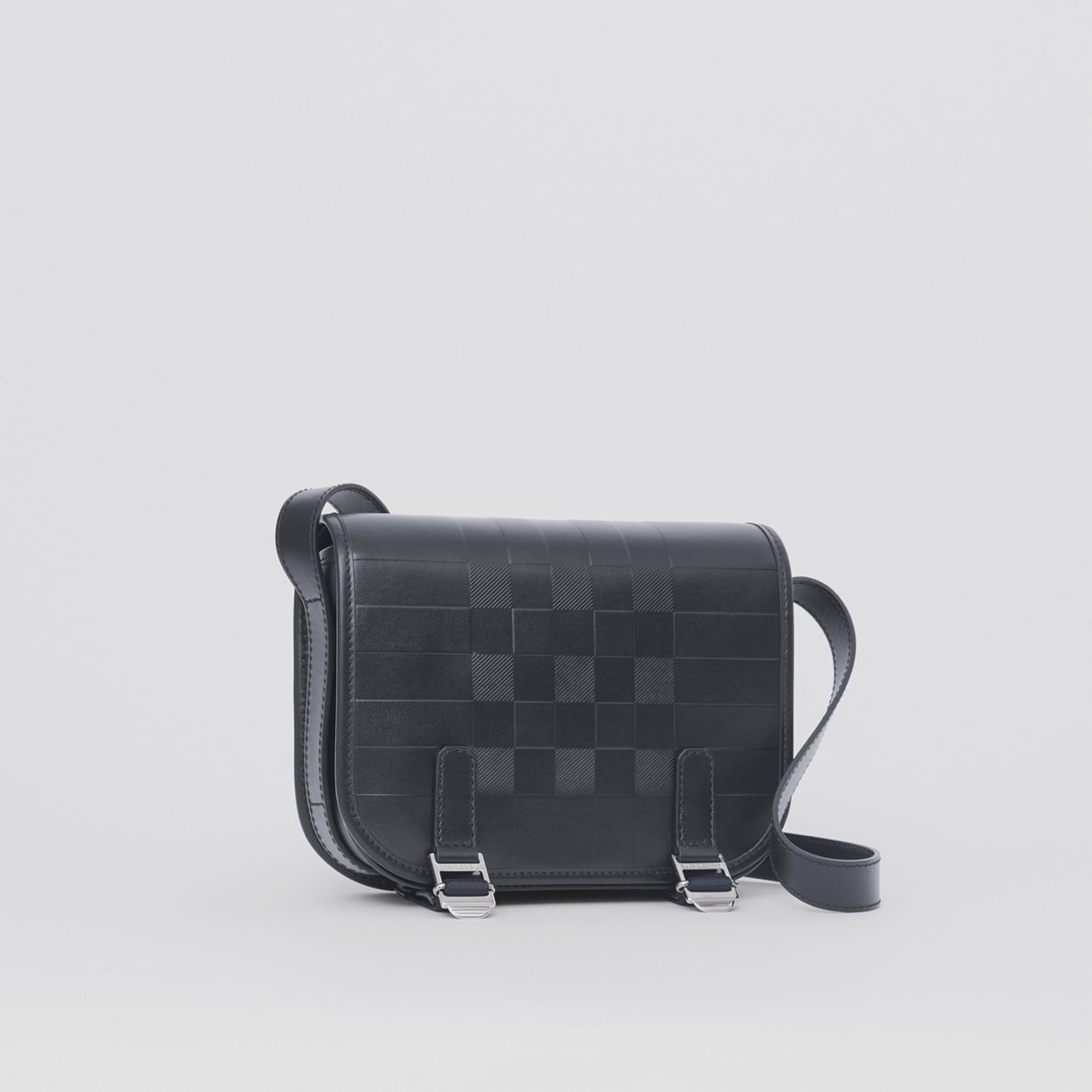 Embossed Check Messenger Bag - 5