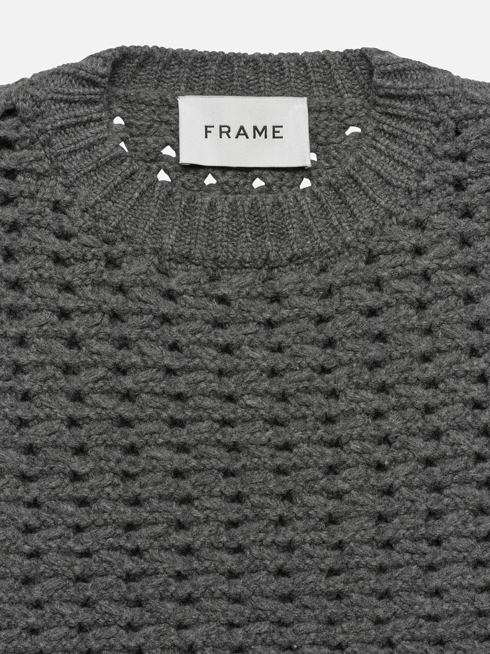 Open Stitch Crew in Dark Heather Grey - 4